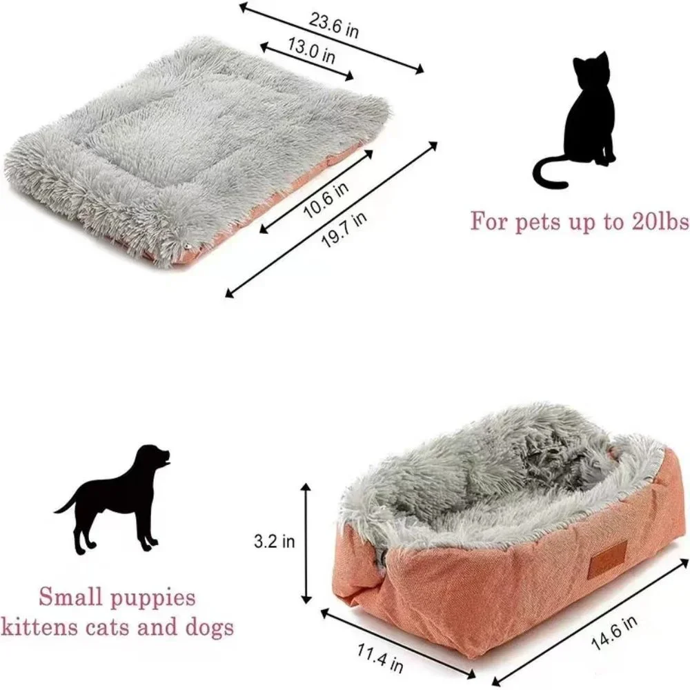 Folding Cat Bed House 2 in 1 Super softy winter Bed